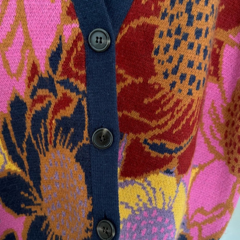 Farm Rio Women's Floral Cardigan Sweater - Multicolor - Picture 4 of 5